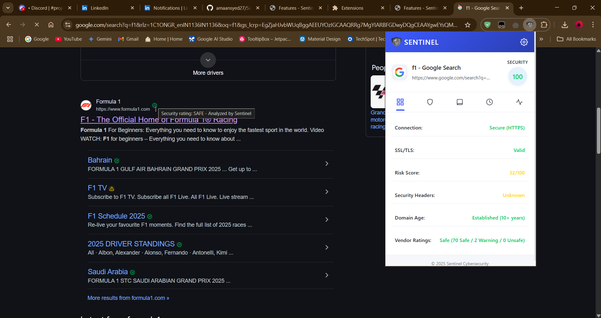 Link Security Markers